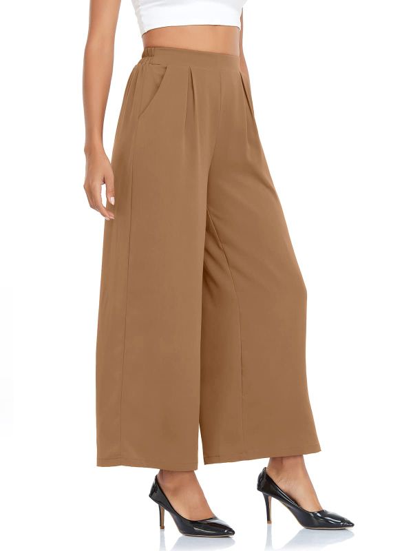Photo 1 of Arolina High Waisted Wide Leg Pants for Women Casual Flowy Long Loose Fit (SMALL)