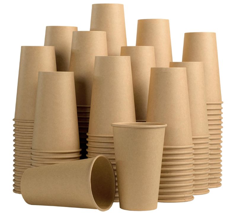 Photo 1 of [180 PACK] 16 OZ PAPER CUPS, DISPOSABLE COFFEE CUPS, KRAFT PAPER CUPS, 16 OZ COFFEE CUPS 