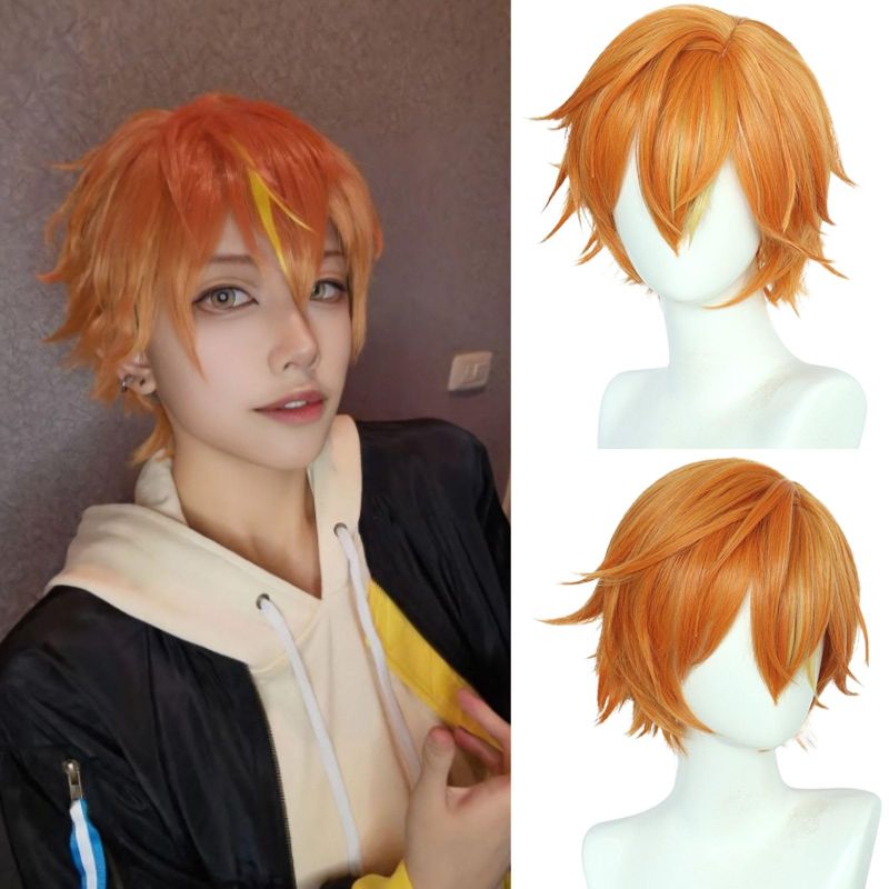 Photo 1 of JoneTing Akito Shinonome Wig+Wig Cap Orange Cosplay Wig 