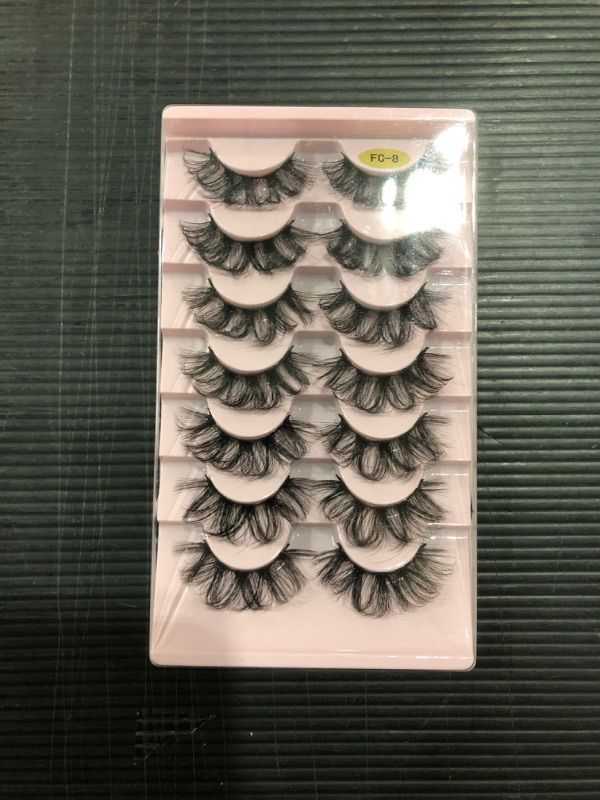 Photo 2 of Eyelashes Natural Faux Mink Lashes Cat Eye 6D Fluffy Eyelash Dramatic Volume Faux Mink Lashes 7 Pairs Pack