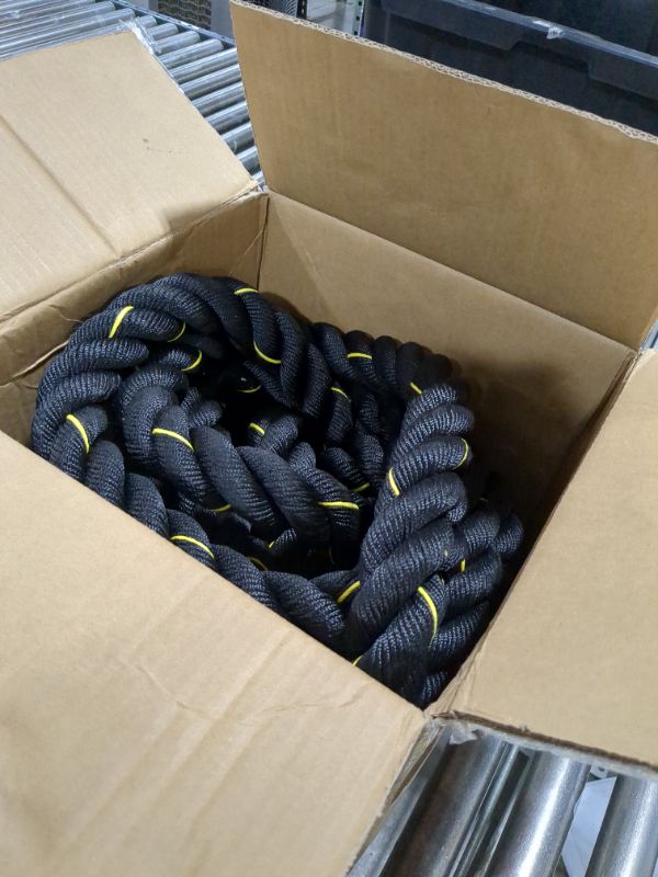Photo 2 of Signature Fitness Battle Rope 1.5Inch 2 Inch Diameter Poly Dacron 30 FT, 40 FT, 50 FT Length, Heavy Ropes for Home Gym and Workout 2-Inch, 30FT
