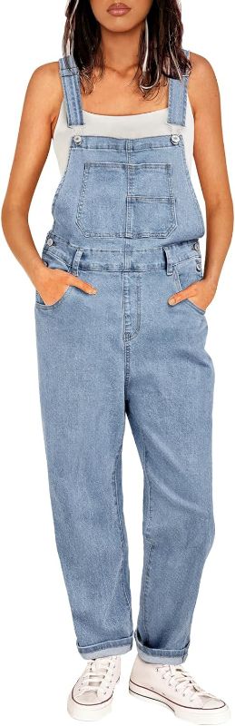 Photo 1 of AUTOMET Womens Overalls Denim Jumpsuits Casual Wide Leg Loose fit Bib Strap Jeans (XS)