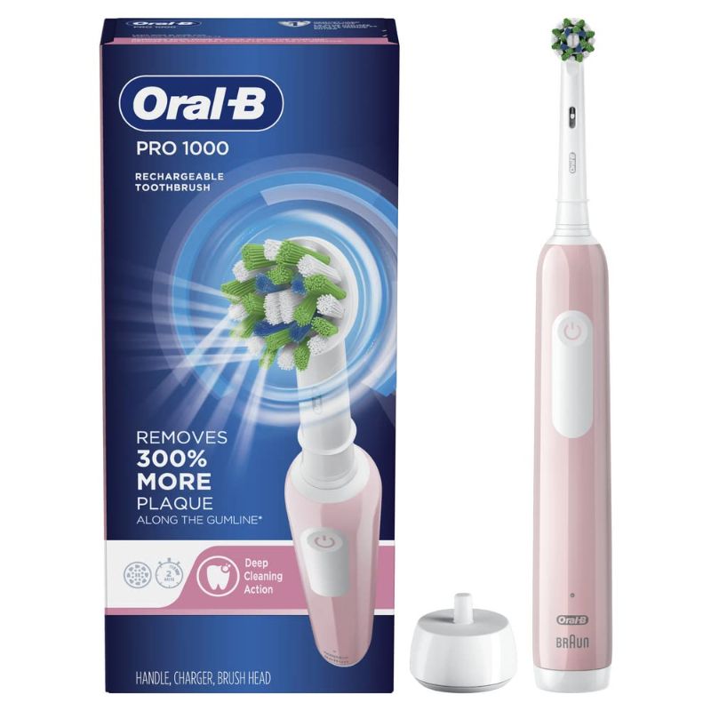 Photo 1 of Oral-B Pro 1000 CrossAction Electric Toothbrush, Pink