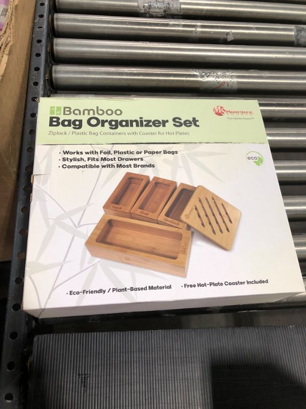 Photo 2 of Mainstream Source® Bamboo Zip Bag Organizer Set – Baggie Organizer Set