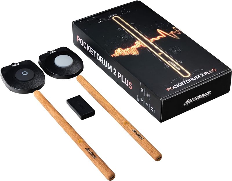 Photo 1 of AeroBand PocketDrum 2 Plus Electric Air Drum Set Sticks, with Drumsticks, Pedals, Bluetooth and 8 Sounds, USB MIDI Function, Electronic Drums for Adults, Kids, Gift