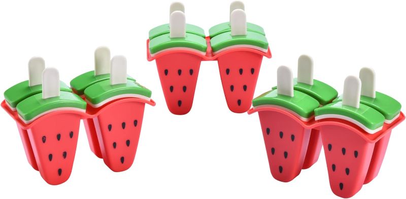 Photo 1 of Vdomus Watermelon Ice Popsicle Molds 16 pieces - Reusable Ice Pop Maker - Popsicles Holder for Freezer - Homemade Ice Cream Pops Mold - Make Popsicles with Yogurt, Juice or Smoothies 