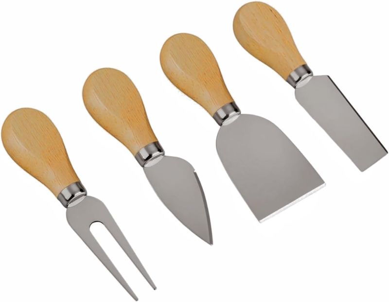 Photo 1 of Airead 4 Pcs Cheese Knives Set-Premium Mini Knife With Wooden Handle, Stainless Steel Blade, Cheese Slicer Cheese Cutter For Charcuterie Board, Cheese board