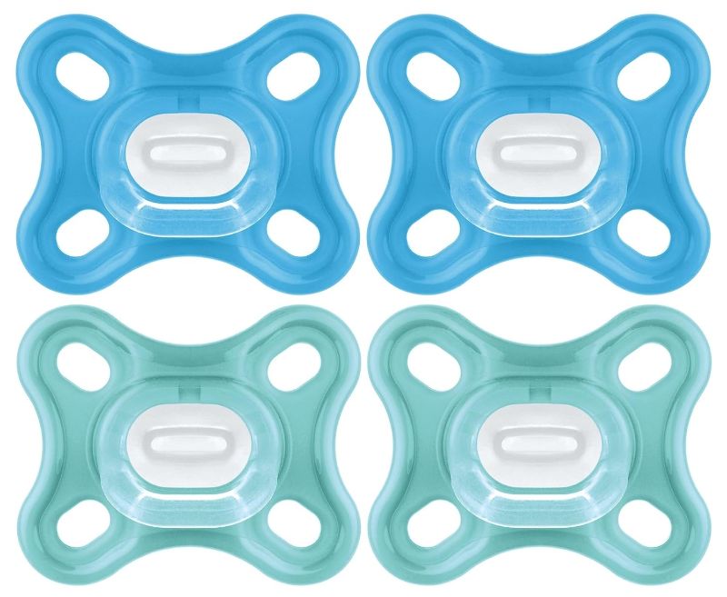 Photo 1 of MAM Comfort Baby Pacifier, 100% Lightweight Silicone, 0-3 Months, Baby Boy (Pack of 4)
