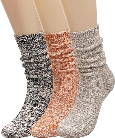 Photo 1 of TINTAO Women's Socks Cotton Knit Casual Crew Socks Thick Knit Warm Wool Slouch Socks Gift Socks for Women,Size 5-10#W502 