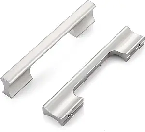 Photo 1 of 10 Pack Brushed Nickel Cabinet Pulls 3 3/4 Inch Silver Kitchen Cabinet Handles for Cupboard Door Dresser Drawer Bathroom Cabinet