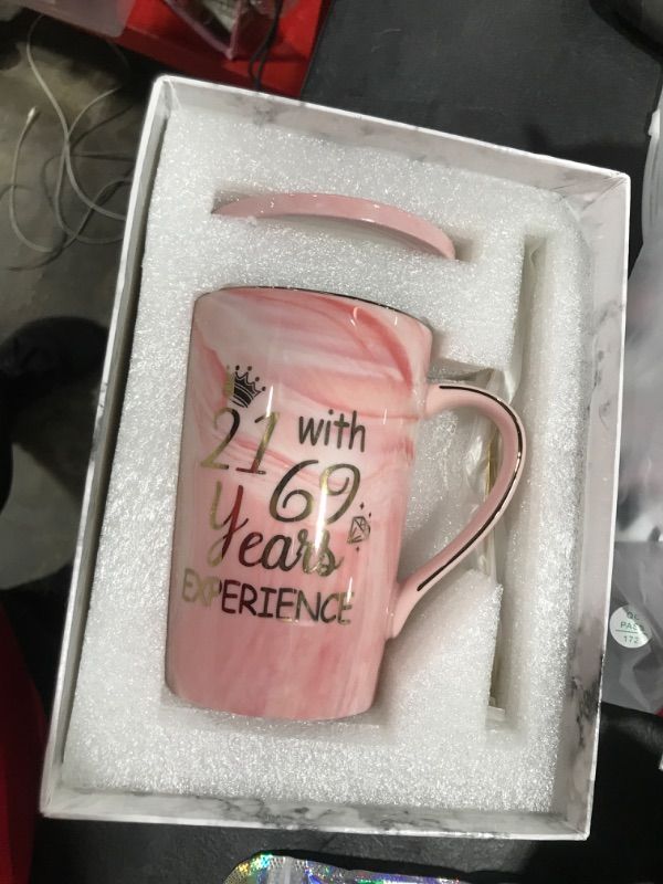 Photo 2 of 90th Birthday Gifts for Women, 21 with 69 Years Experience Mug, 90th Anniversaries Gifts 90th Gifts Idea for Women Turning 90 Wife Mom Grandma Friend 14 Ounce 