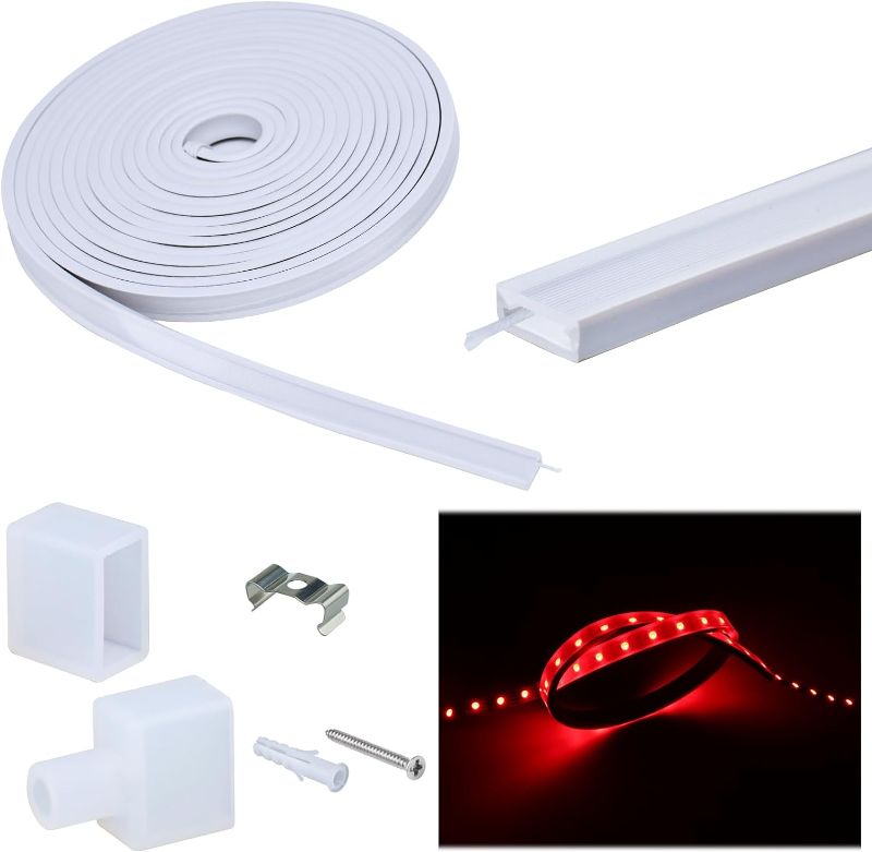 Photo 1 of Muzata 2Pack 16.5FT/5M Silicone LED Channel System Transparent Bendable Flexible Waterproof Tube IP67 Water Dust Proof for 10mm Light Strip Inner Diameter USC1(Light Strip not Inclded)