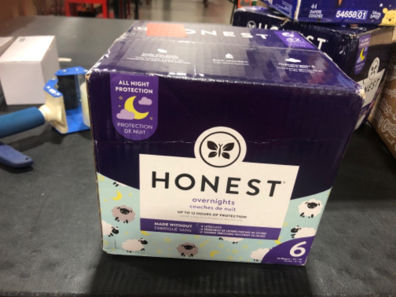 Photo 2 of The Honest Company Clean Conscious Overnight Diapers | Plant-Based, Sustainable | Sleepy Sheep | Club Box, Size 6 (35+ lbs), 42 Count Size 6 (42 Count) Sleepy Sheep