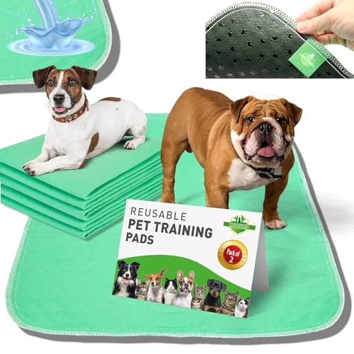 Photo 1 of Non-Slip Washable Pee Pads for Dogs 2Pcs Reusable Pee Pads for Dogs (24"x18") Super Absorbent Dog Pads Washable Waterproof