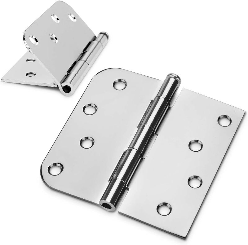 Photo 1 of Haidms 30Pack 4in Polished Chrome Door Hinges Polished Chrome Door Hinges Chrome Interior Door Hinges Removable Pin 4 x 4 Inch with Square & Round Corners Iron https://a.co/d/h2BVlf1