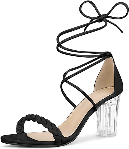 Photo 1 of 
Click to open expanded view
Visit the Allegra K Store
Allegra K Women's Lace Up Woven Strap Block Clear Heels Sandals