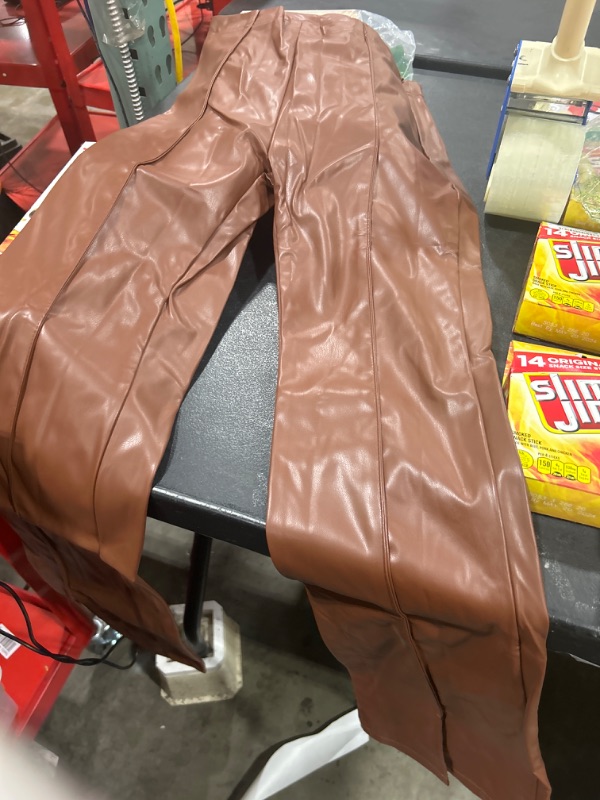 Photo 1 of BROWN LEATHER PANTS SIZE S 