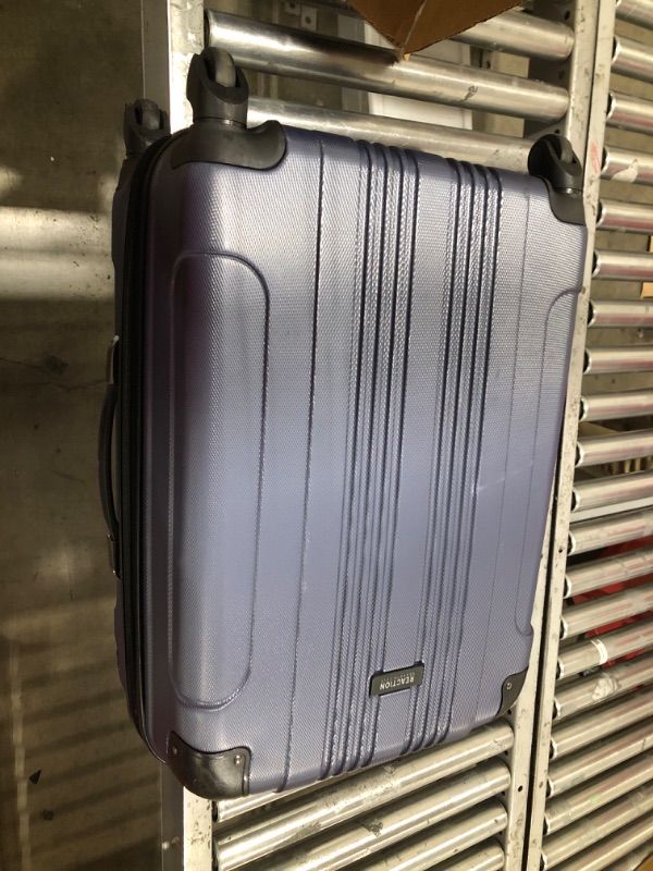 Photo 2 of Kenneth Cole REACTION Out Of Bounds Luggage Collection Lightweight Durable Hardside 4-Wheel Spinner Travel Suitcase Bags, Smokey Purple, 24-Inch Checked 24-Inch Checked Smokey Purple