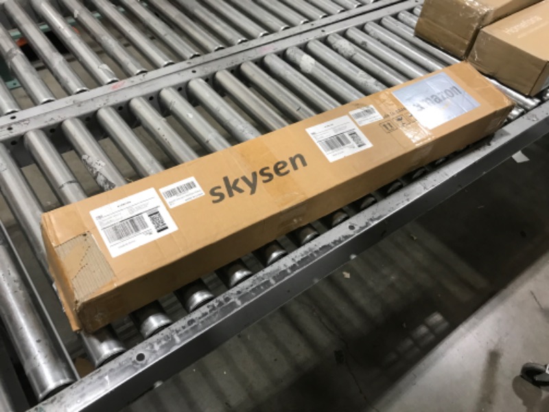 Photo 6 of skysen 6FT Heavy Duty Sliding Barn Door Hardware Single Track Bypass Double Door Kit Black(Bypass J Shape-1)