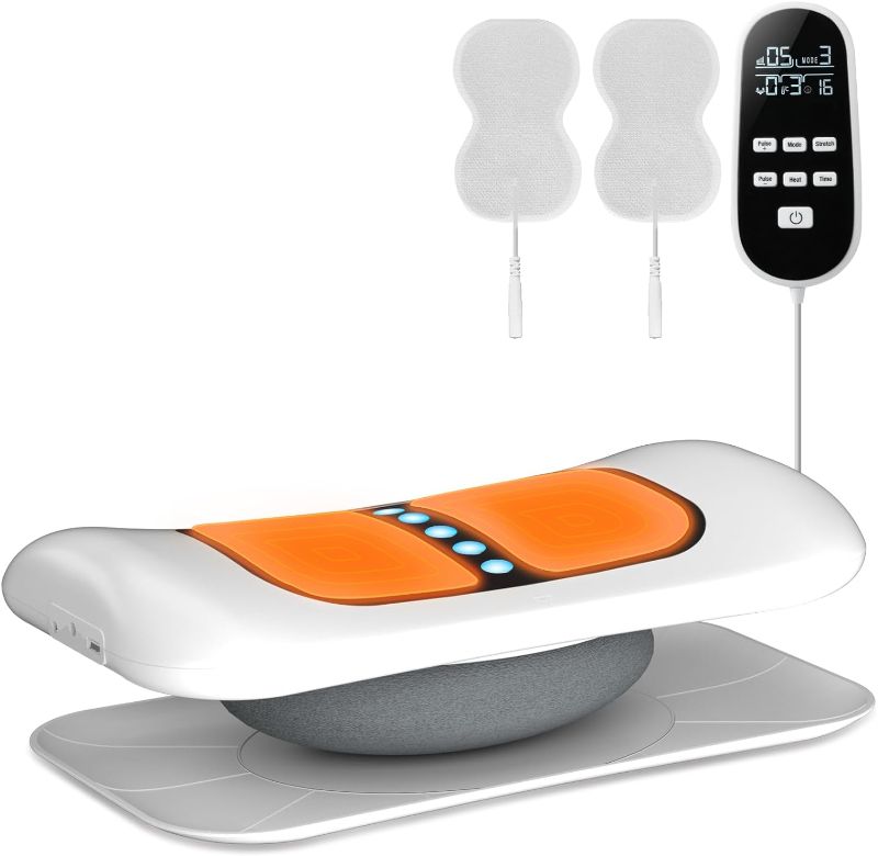 Photo 1 of Auxoliev Electric Lumbar Traction with Heat Back Massager FSA HSA Eligible with Dynamic Airbag Back Stretching, 3 Level Hot Compress , Electrotherapy with EMS TENS,Relieve Lower Back & Sciatica Pain