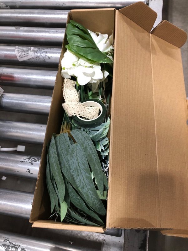 Photo 2 of Artificial Greenery Stems 57pcs, Fake Greenery with 12 Kinds, Faux Greenery for Wedding Bouquet, Greenery for Centerpieces, Table Centerpieces and Floral Arrangement White Phalaenopsis Greenery