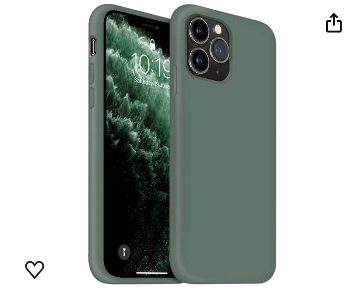 Photo 1 of OuXul iPhone 11 Pro Max Case, Slim Liquid Silicone Case Compatible with iPhone 11 Pro Max 6.5 Inch, Full Body Microfiber Lining Protective Case (Forest Green) 2