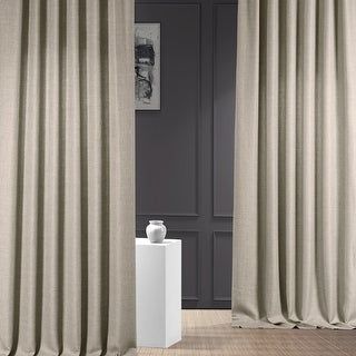 Photo 1 of Exclusive Fabrics Italian Faux Linen Room Darkening Curtains (1 Panel) - Sophisticated Drapery for Versatile Dcor
