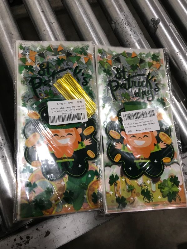 Photo 2 of HiloPack St Patricks Cellophane Gift Bags, 50Pcs Clear Irish Candy Bags with Twist Tie, Party Favors for Kids Goodie Bags Treat Bags Small Plastic Wrapping Cookie Holiday Goody Bags (Green) 2
