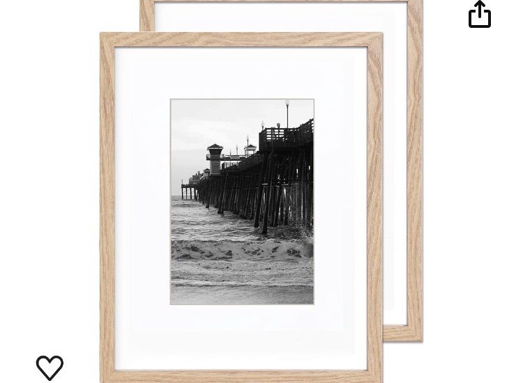 Photo 1 of 12x16 Picture Frame mat to 8.5x11 Poster frames set of 2 Certificate Document Frame,HD Tempered Glass Frame,Natural Style MDF Wood for Wall Art Photo and Prints for Home Decor