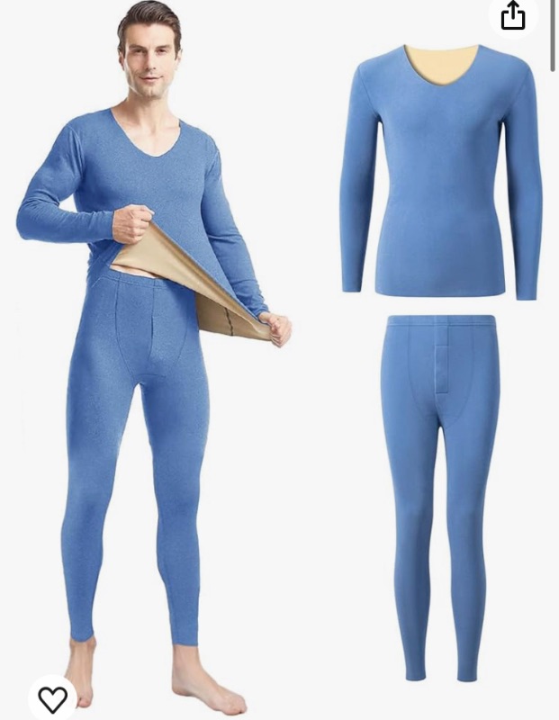 Photo 1 of Thermal Underwear for Men Long Johns Base Layer Stretch Soft Thermal Top and Bottom Set for Winter