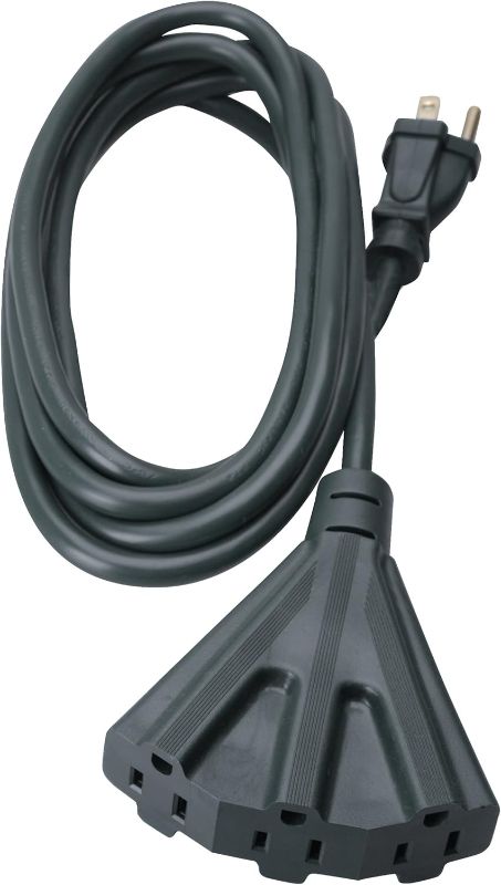 Photo 1 of Woods; Black AgriPro 2451 14/3 25-Foot Heavy Duty 15-Amp SJTOW Farm/Workshop Multi Extension Cord; Turns 1 3 Outlet Tri-Tap Adapter; Feet; Ft

