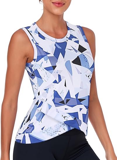 Photo 1 of XS LURANEE Women's Workout Athletic Tank Tops Quick Dry Sun Protection Yoga Gym Crop Sleeveless Shirts

