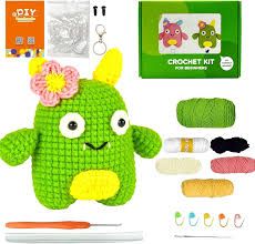 Photo 1 of Animal Crochet Kit,Easy Crochet Kit for Beginners,Amigurumi Crochet Kit,Keychain Crochet Kit,Crochet Stuffed Animal Kit, Monster Crochet Kit
