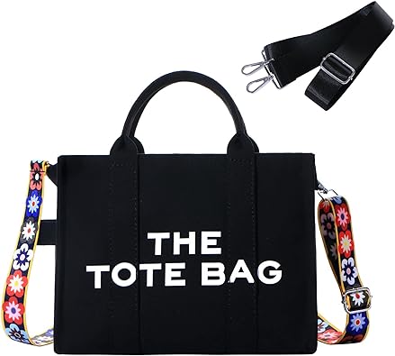 Photo 1 of Women Canvas Tote Bags with Zipper Small Purse Crossbody Bag Top Handle Traveler Handbag