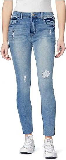 Photo 1 of kensie Jeans for Women High-Rise Skinny Raw Edge Hem 28-Inch Inseam, Pippa Wash, 4
