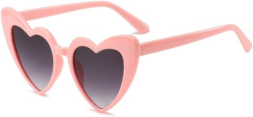 Photo 1 of NIDOVIX Retro Polarized Heart Shaped Sunglasses for Women Lovely Vintage Cat Eye Heart Sun Glasses UV400 Protection 01 PINK/Grey 54 Millimeters