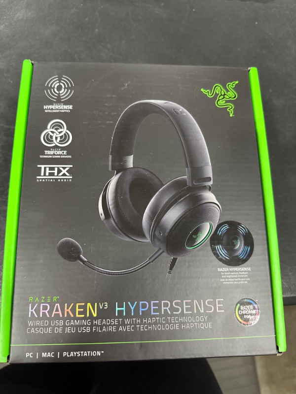 Photo 2 of Razer Kraken V3 Pro Wireless Gaming Headset with Haptic Technology, THX Spatial Audio, 50mm Titanium Drivers, Hybrid Memory Foam Cushions
