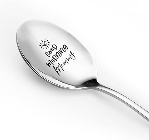 Photo 1 of Best Mom Gifts - Good Morning Mommy Spoon Funny Engraved Stainless Steel Coffee Spoon Teaspoon Gift for Mother's Day/Birthday/Christmas