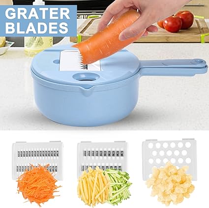 Photo 1 of 14 in 1 Multi-function Vegetable Chopper Grater, Multifunction Veggie Cutter Food Slicer with Container for Kitchen