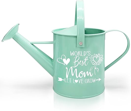 Photo 1 of pinata Gifts for Mom, Mom Birthday Gifts from Daughter, Gifts for Mom from Daughters & Son, Best Mom Ever Garden Gifts - Mint Metal Watering Can for Mom Plant Lover