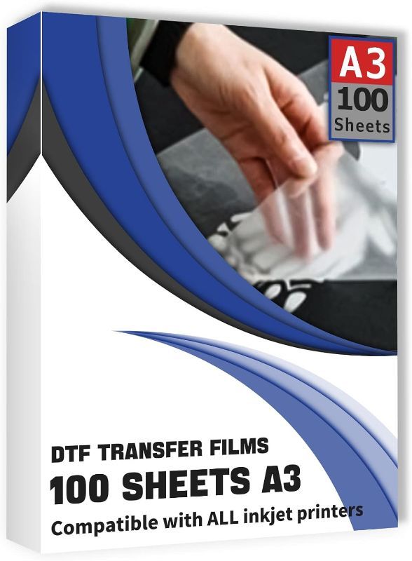 Photo 1 of Clieve DTF Transfer Film ?100 Sheets DTF Transfer Film Paper A3