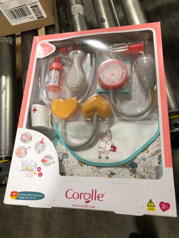 Photo 2 of Corolle Large Doctor Play Set - 7 Piece Accessory Set Includes Storage Bag, Cast, Thermometer, Stethoscope and More - Mon Grand Poupon Accessories Fit 14-17" Baby Dolls, for Kids Ages 2 Years and Up