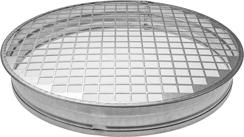 Photo 1 of 8" Inch (net 3/8" x 3/8" Inch) Duct End Cap with Steel Mesh - Round Galvanized Steel Cap, Steel Screen - Vent Duct End Cap - Available Different Sizes (4"; 5"; 6"; 8"; 10" 12.4" Inch)