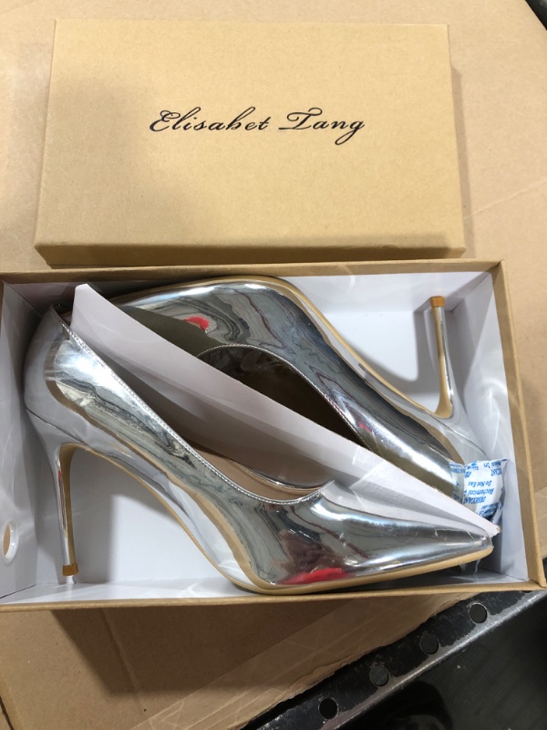 Photo 2 of Elisabet Tang High Heels, Womens Pointed Toe Slip on Stilettos Party Wedding Pumps Basic Shoes size 11
