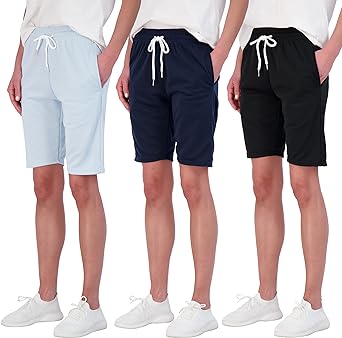 Photo 1 of realessentials ,MEDIUM
3 Pack: Ladies Bermuda 9" French Terry Shorts 