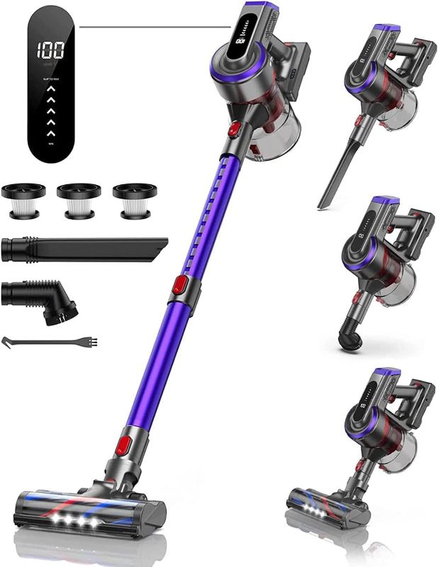 Photo 1 of Cordless Vacuum Cleaner, 450W 38Kpa Powerful Stick Vacuum with 55min Runtime Detachable Battery, Touch Display and 1.5L Large Dust Cup, Vacuum Cleaners for Hardwood Floor Carpet Car Pet