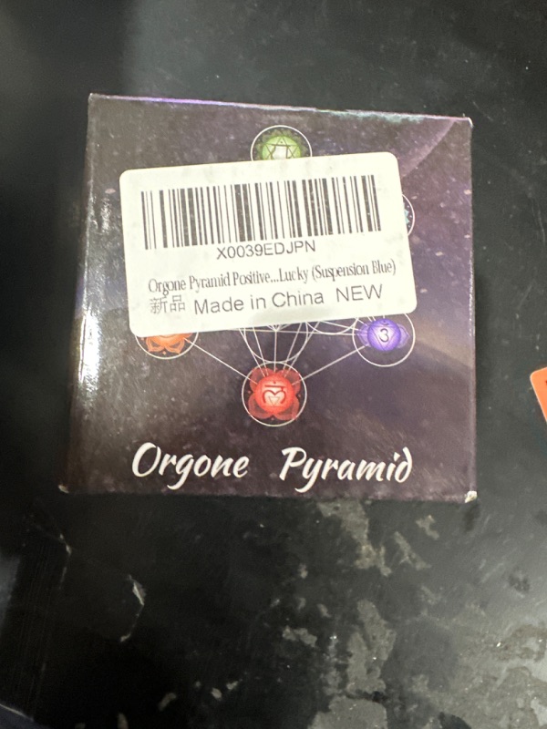 Photo 1 of Orgone Pyramid Positive Energy, Crystal Pyramid Flower of Life Quartz with Agate, Protection Crystals Energy Generator for Stress Reduce Healing Meditation Attract Wealth Lucky (Suspension Blue)