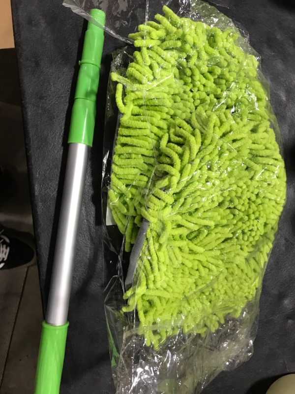 Photo 2 of Raelitego Car Wash Brush Mop with Long Handle, Detailing Cleaning Tool with Extension Pole, 2 in 1 Chenille Microfiber Duster, Washing Supplies, Auto Care, Accessories