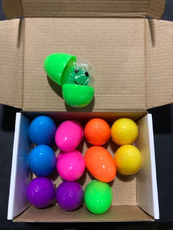 Photo 1 of 12 Pack Prefilled Easter Eggs with Toys, Easter Egg fillers for Kids, Easter Basket Stuffers for Boys Girls Party Favor