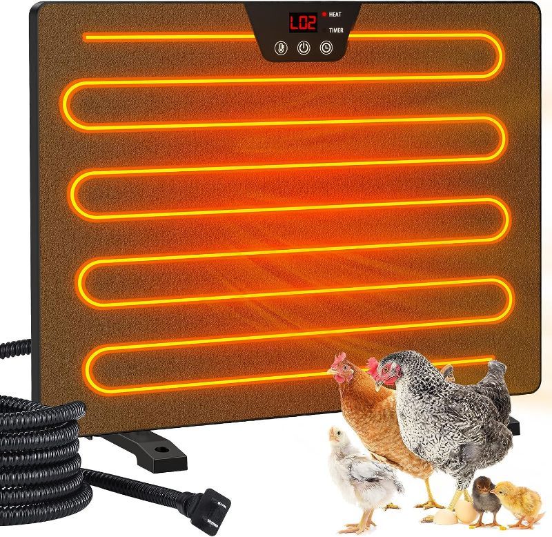 Photo 1 of Keten Chicken Coop Heater, 100/200 Watts Radiant Heat Energy Efficient Design, 3 Ways to Use, Safer Than Brooder Lamps Heater with Digital Display
